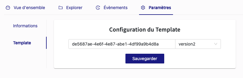 Configuation du template