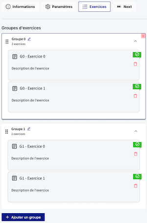 Ordre des exercices