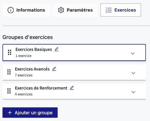 Exemple de groupes
