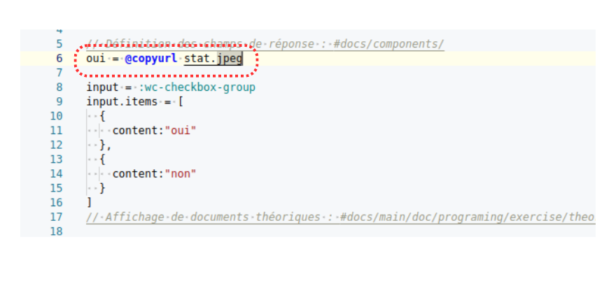 Déclaration de la variable image